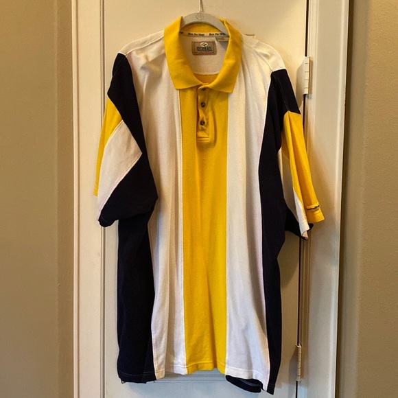 RedHead vintage men’s polo sz 2XL striped yellow black & white. VGUC - Picture 2 of 5